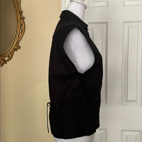 NWT Faithful the Brand Antibes Sleeveless Wrap Shirt Flax Linen Cropped Fitted - Picture 5 of 9